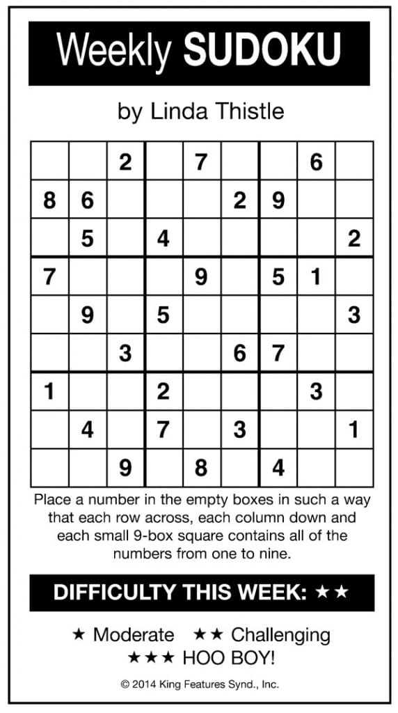 Weekly Sudoku Puzzle